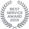 Best Service Award 2015 laurel wreath badge