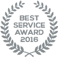 Best Service Award 2016 laurel wreath badge