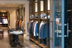Interior of a clothing retail store display