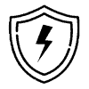Shield with lightning bolt icon