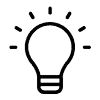 Glowing light bulb idea icon