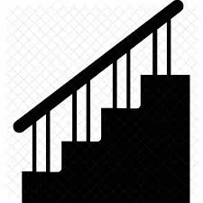 Staircase with handrail icon