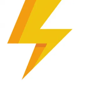 Orange and yellow lightning bolt icon
