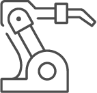Industrial welding robot arm icon
