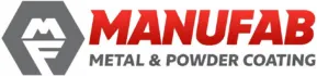 Manufab Metal & Powder Coating logo, horizontal layout